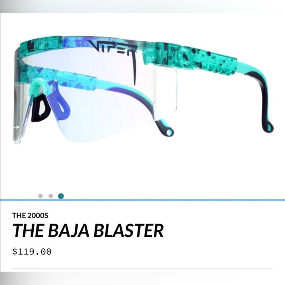 PIT VIPER  Baja Blaster 2000s Sunglasses/Safety Glass with Teal and Clear Design
